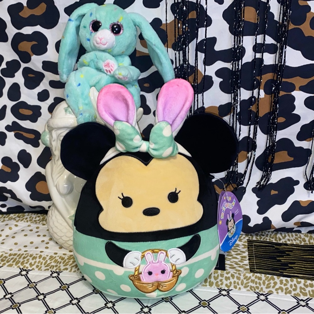 SQUISHMALLOWS JAZWARES MINNIE MOUSE WITH EASTER BUNNY EARS PLUSH PILLOW …